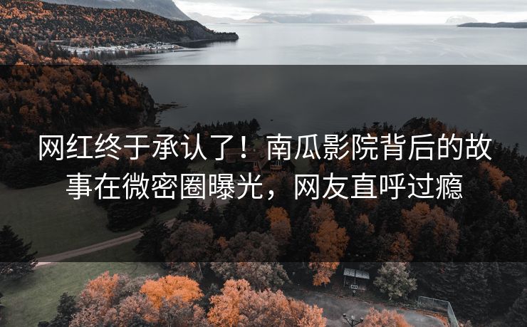网红终于承认了！南瓜影院背后的故事在微密圈曝光，网友直呼过瘾