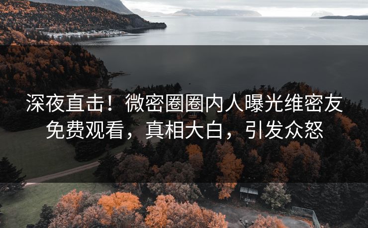 深夜直击！微密圈圈内人曝光维密友免费观看，真相大白，引发众怒